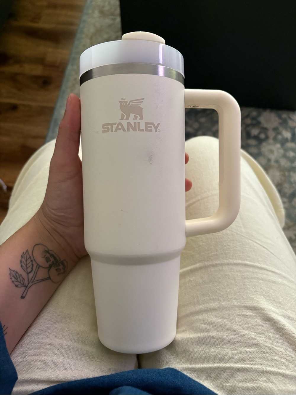 Stanley Cream Travel Mug with Handle - Insulated Home Accent
